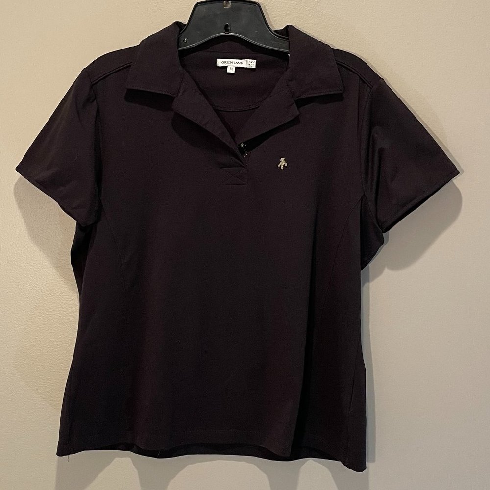 Green Lamb Womens Black Polo Shirt w/ Sequins Size Med NWOT  Great Piece!